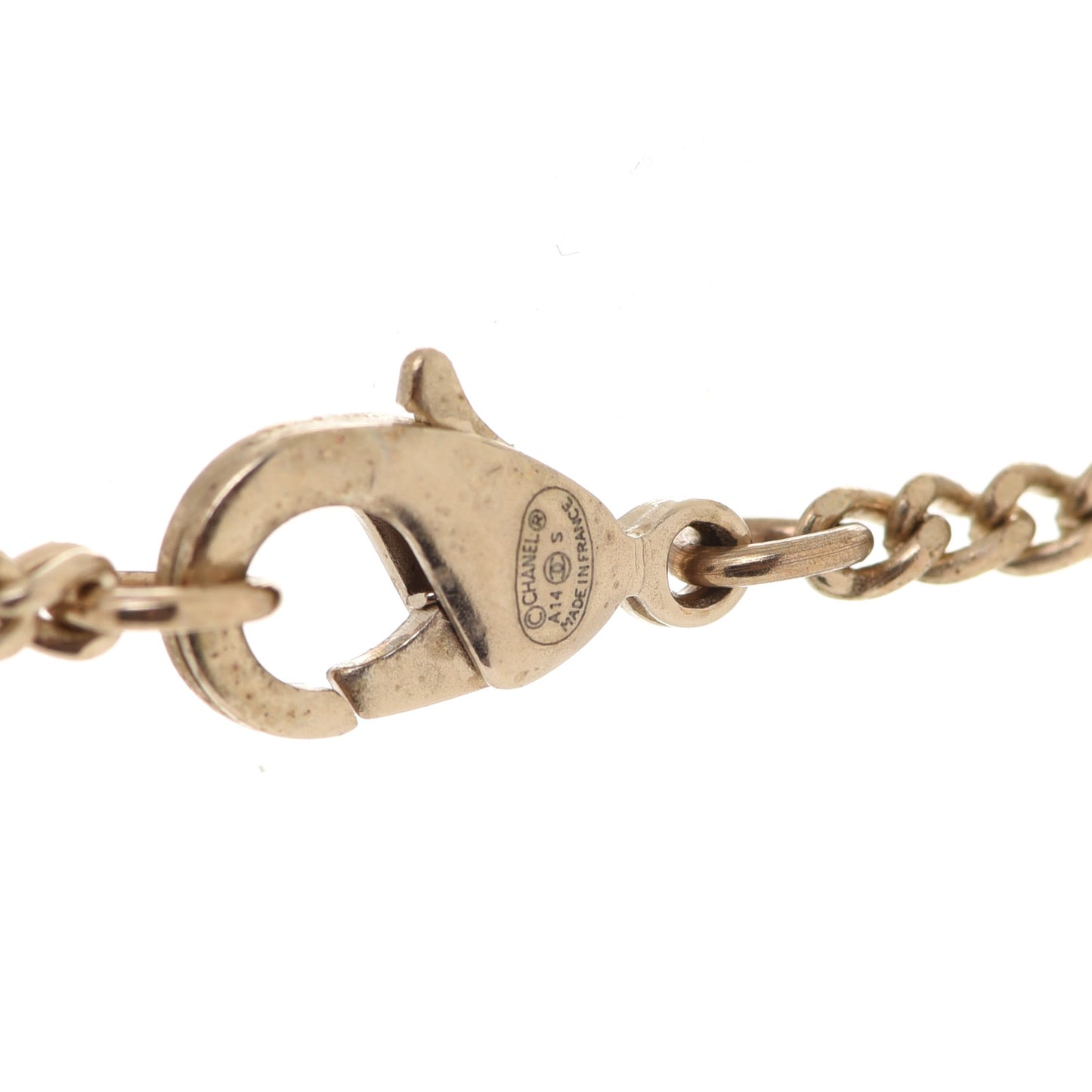 Pearl CC Pendant Necklace Gold