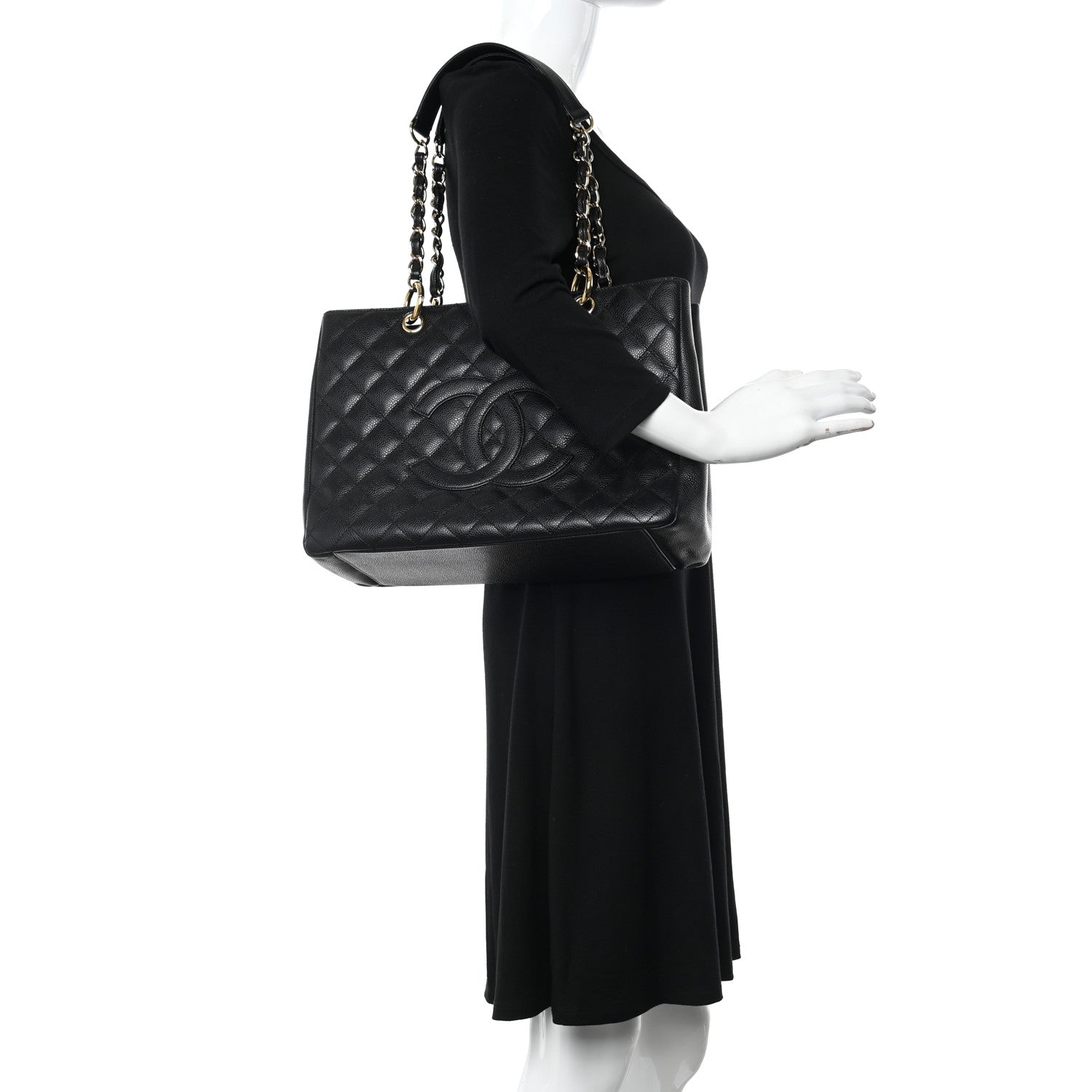 Chanel Caviar Quilted Grand Shopping Tote GST Black 2 of 10