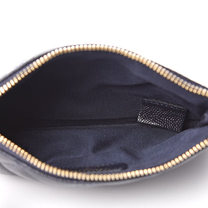 Chanel Caviar Quilted Small Cosmetic Case Blue 5 of 8