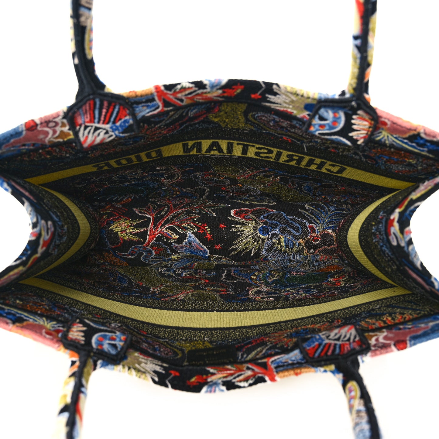 Canvas Zodiac Fantastico Embroidered Medium Book Tote Black Multicolor