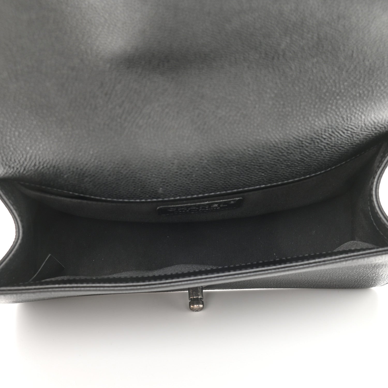 Chanel Caviar Chevron Quilted Medium Boy Flap Black 5 of 9