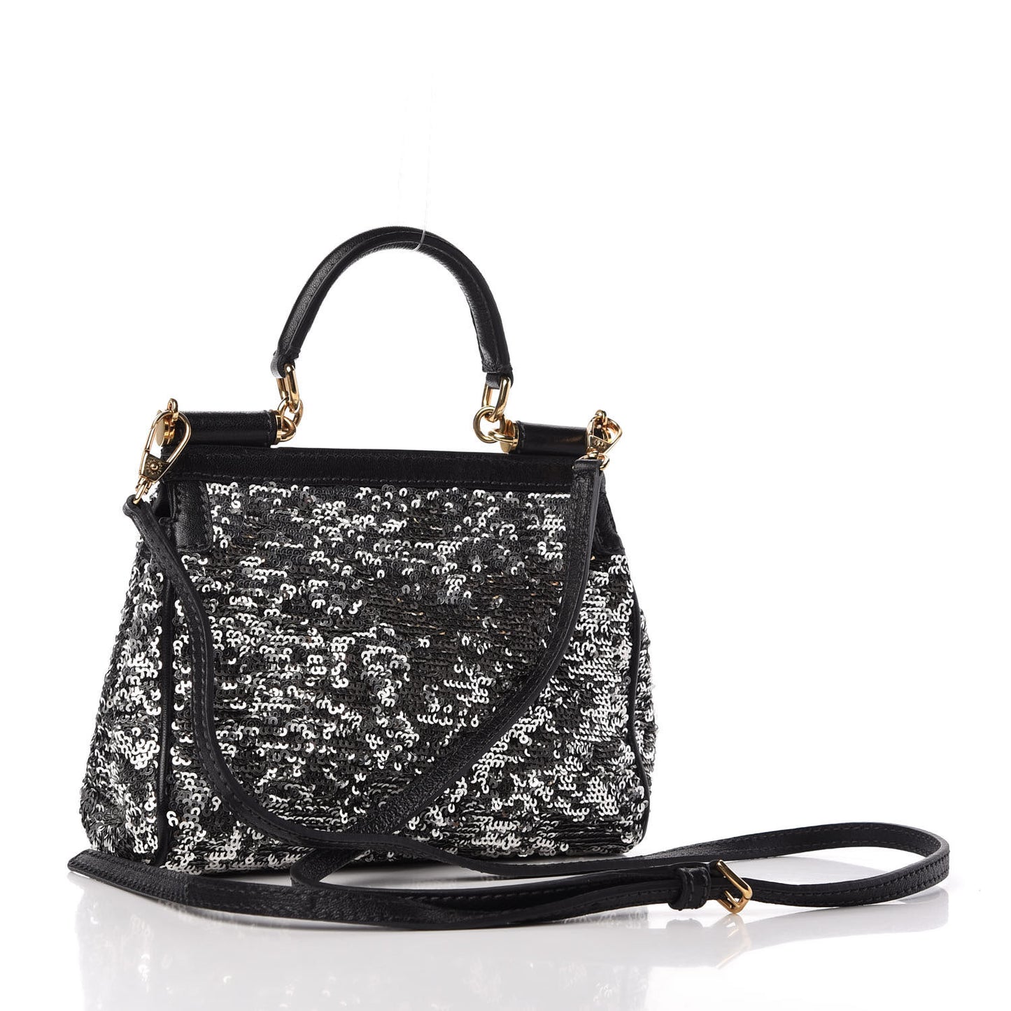 Sequin Small Miss Sicily Satchel Black