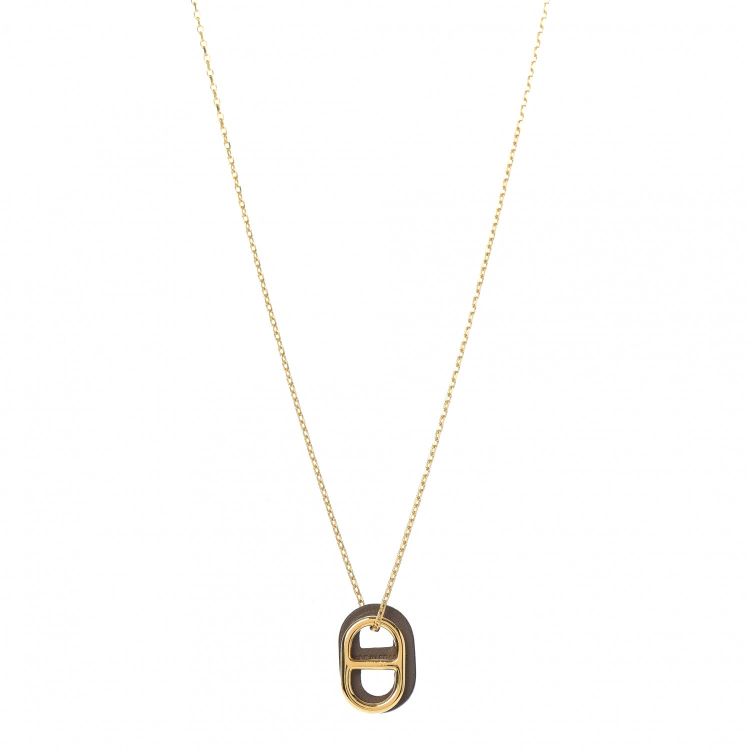 Hermes Swift O'Maillon Pendant Necklace Etoupe 1 of 6