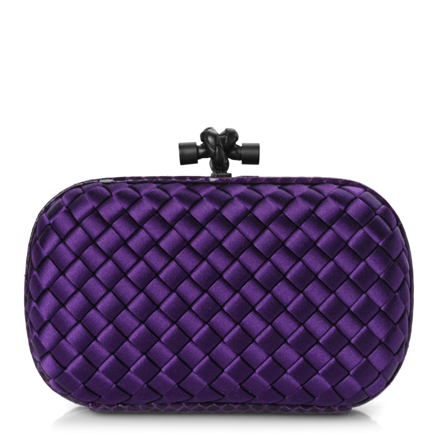 Satin Intreccio Impero Ayers Knot Clutch Purple