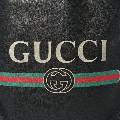 Gucci Calfskin Logo Drawstring Backpack Black 8 of 10