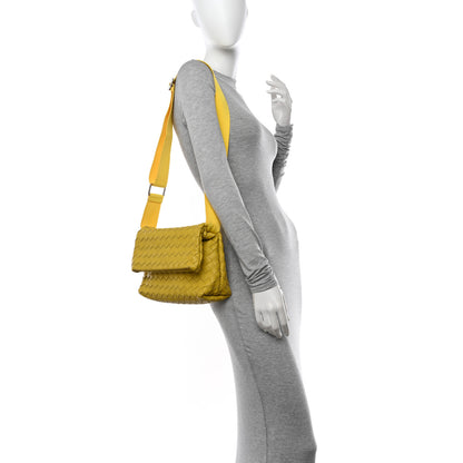 Bottega Veneta Nappa Intrecciato Small Fold Crossbody Messenger Lemon 2 of 9