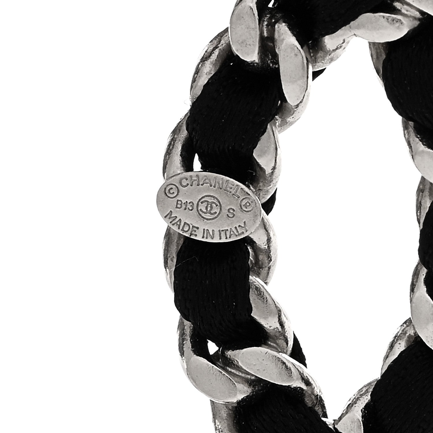 Chanel Lambskin CC Chain Drop Earrings Black Silver 4 of 5