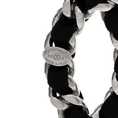 Chanel Lambskin CC Chain Drop Earrings Black Silver 4 of 5