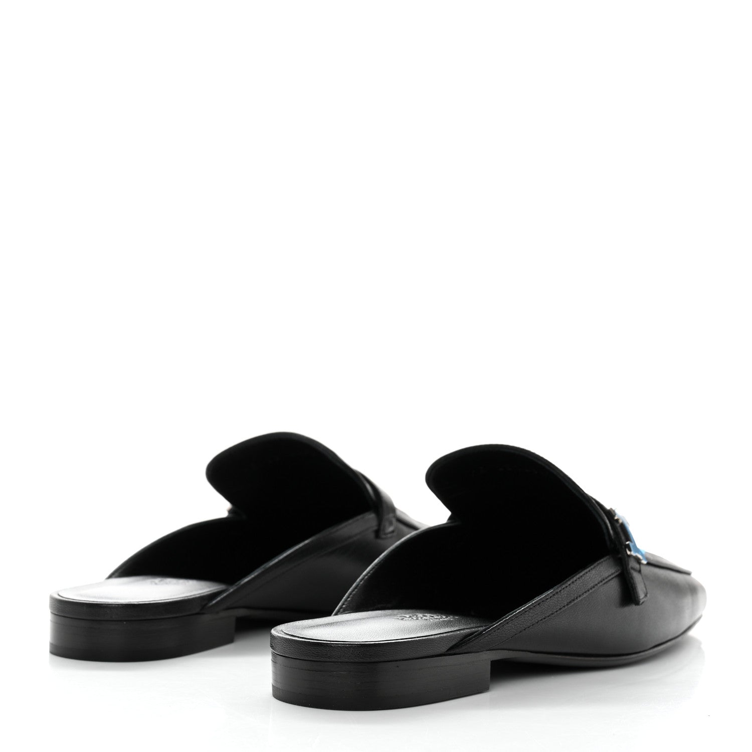 Hermes Goatskin Groupie Mules 38.5 Black 4 of 9