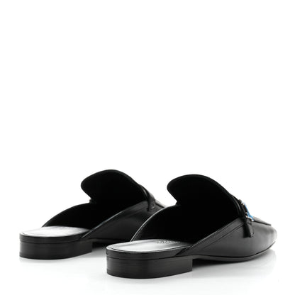 Hermes Goatskin Groupie Mules 38.5 Black 4 of 9