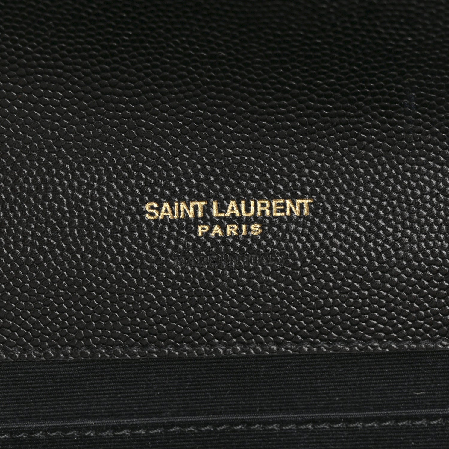 Saint Laurent Grain De Poudre Matelasse Chevron Monogram Envelope Clutch Black 6 of 12