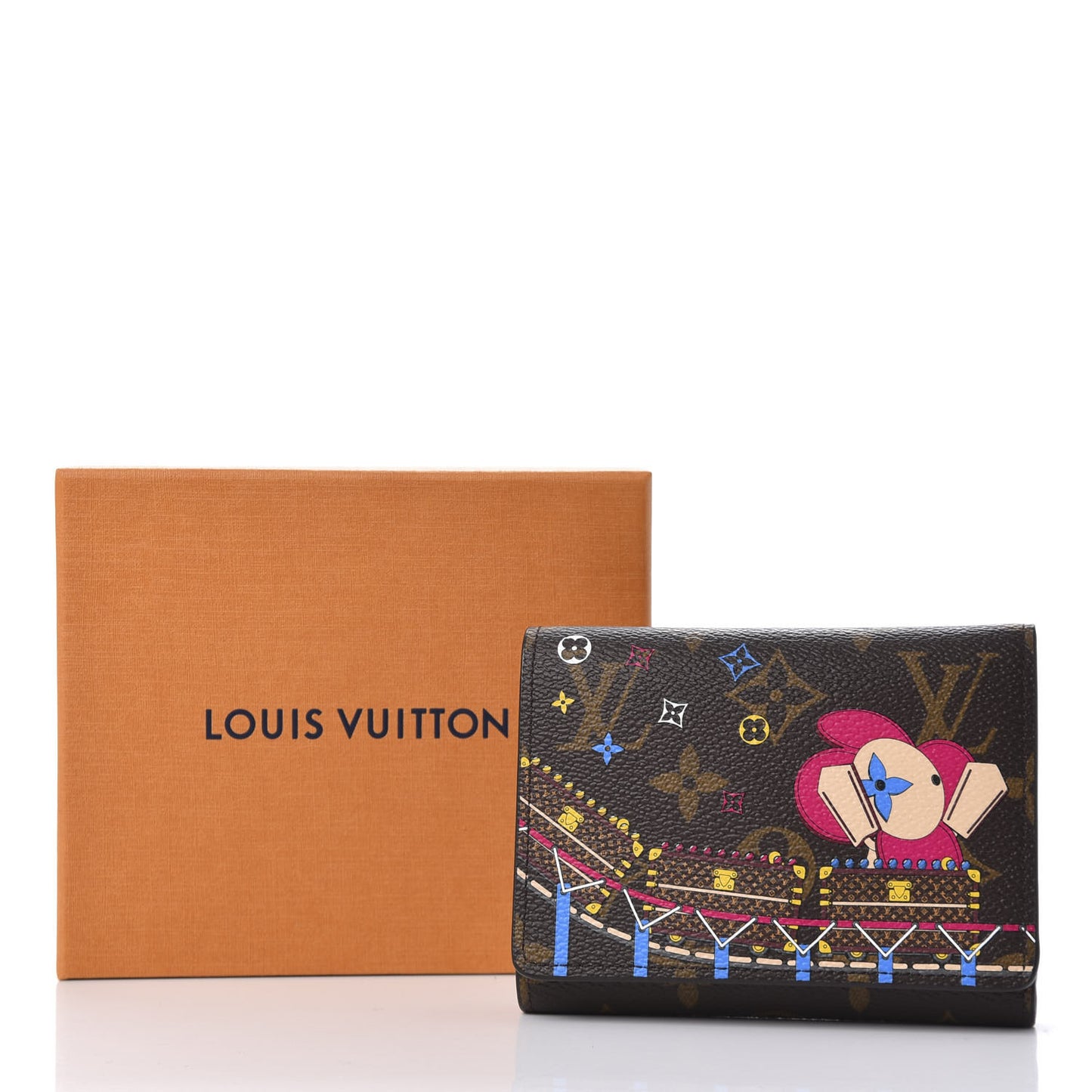 Monogram 2020 Christmas Animation Roller Coaster Victorine Wallet Pivoine