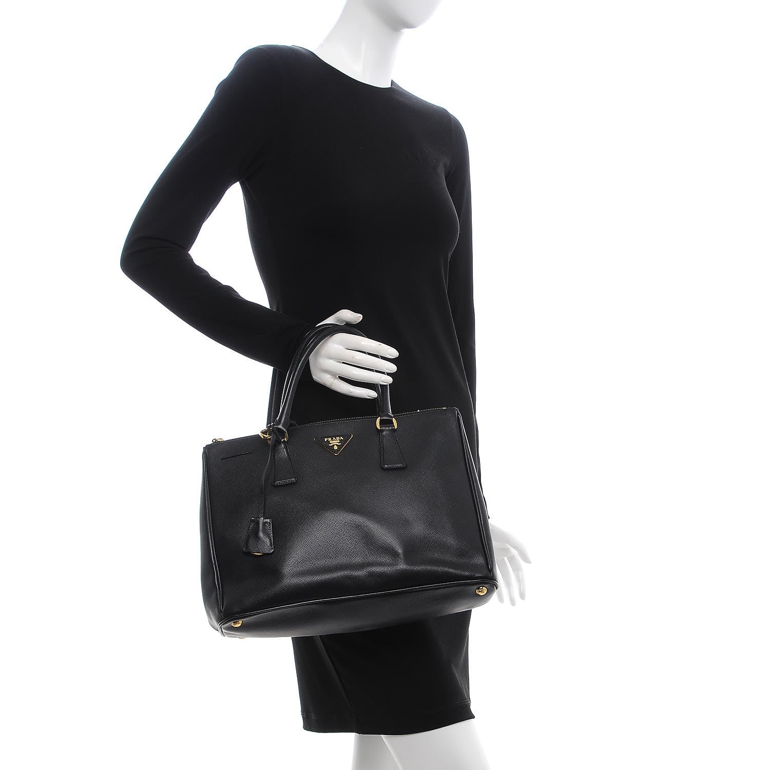 Prada Saffiano Medium Galleria Double Zip Tote Black 3 of 13
