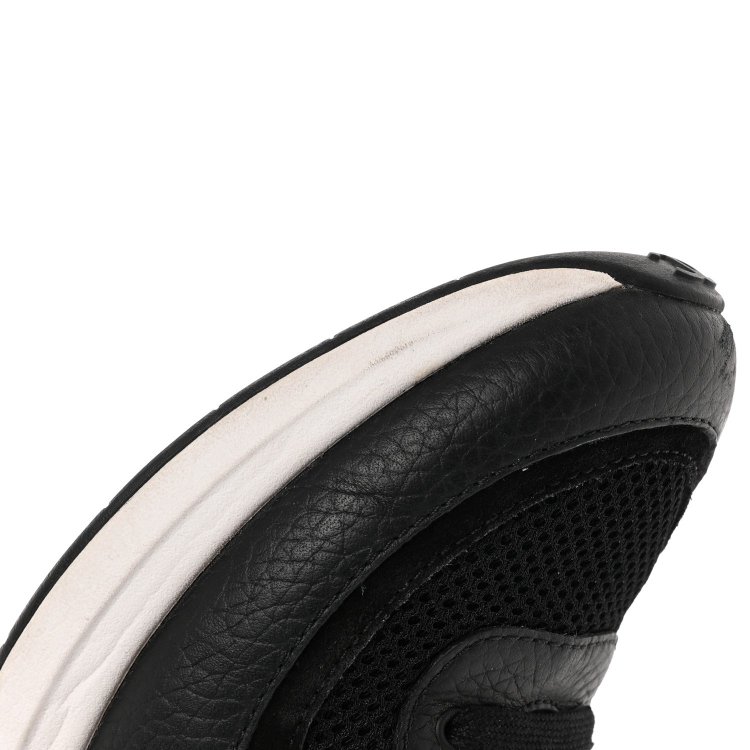 Chanel Calfskin Mesh Lycra Suede Womens Logo Sneakers 37 Black 8 of 11