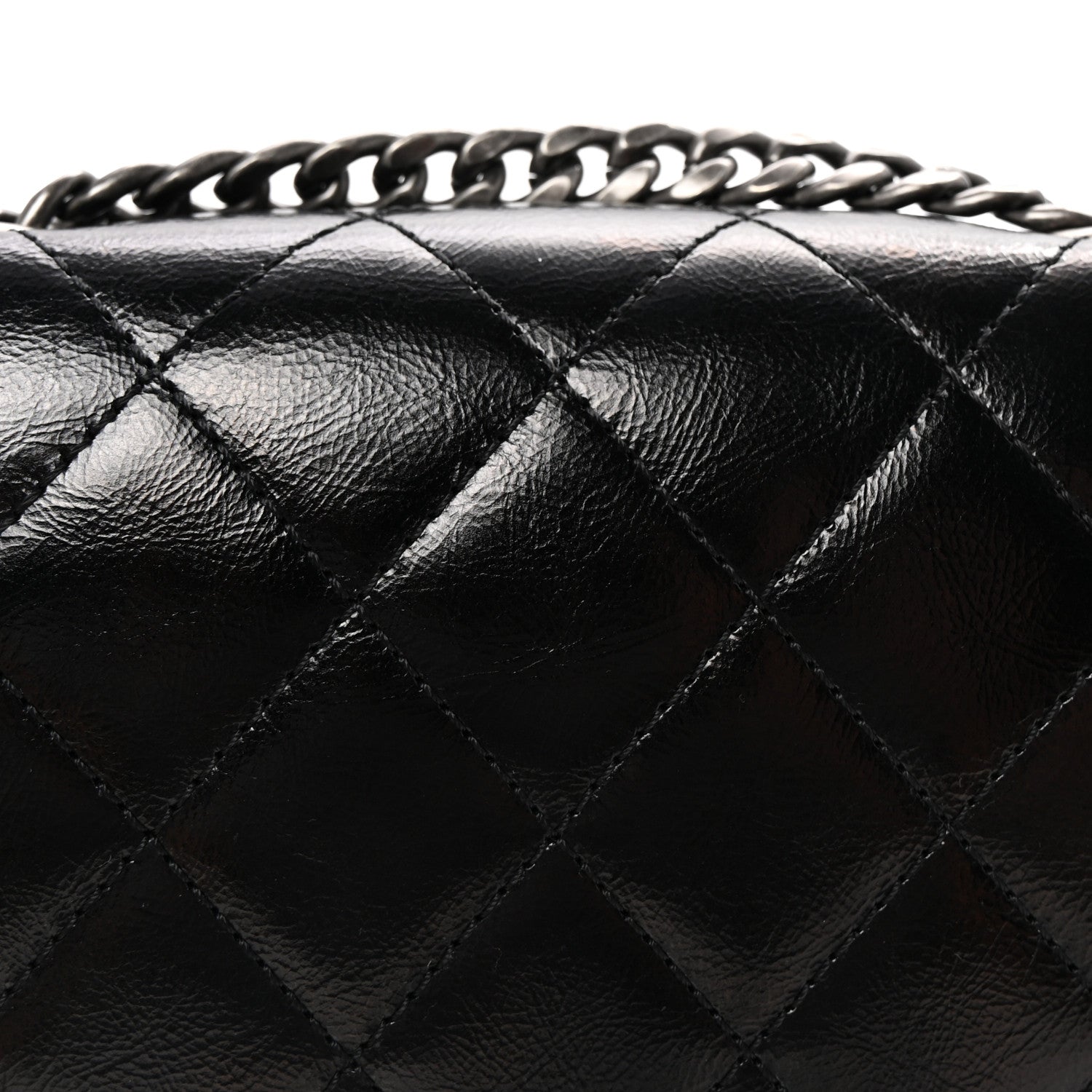 Chanel Shiny Goatskin Quilted Medium Flap Black 8 of 10