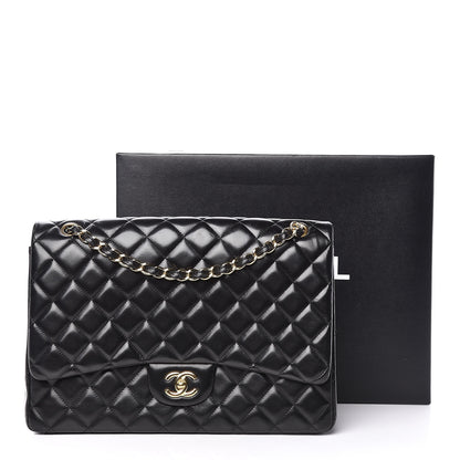 Chanel Lambskin Quilted Maxi Single Flap Black 14 of 14