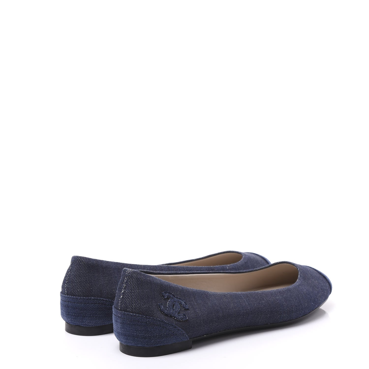 Chanel Denim CC Cap Toe Ballerina Flats 39.5 Blue 4 of 8