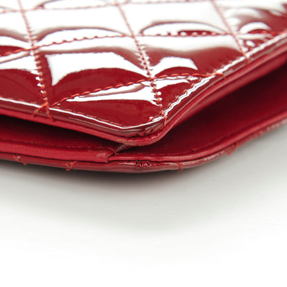 Chanel Patent Quilted Brilliant Yen Wallet Red 9 of 10