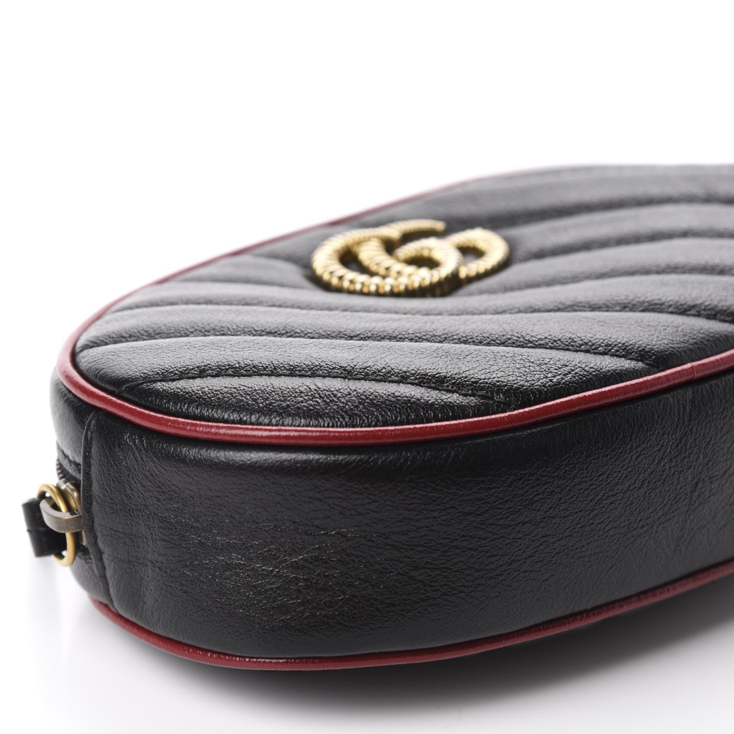 Gucci Azalea Calfskin Matelasse Diagonal Torchon GG Marmont Belt Bag 75 30 Black Romantic Cerise 6 of 11