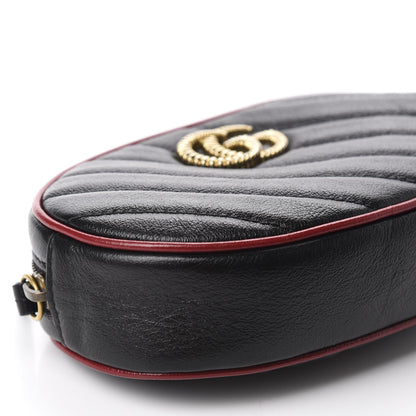 Gucci Azalea Calfskin Matelasse Diagonal Torchon GG Marmont Belt Bag 75 30 Black Romantic Cerise 6 of 11