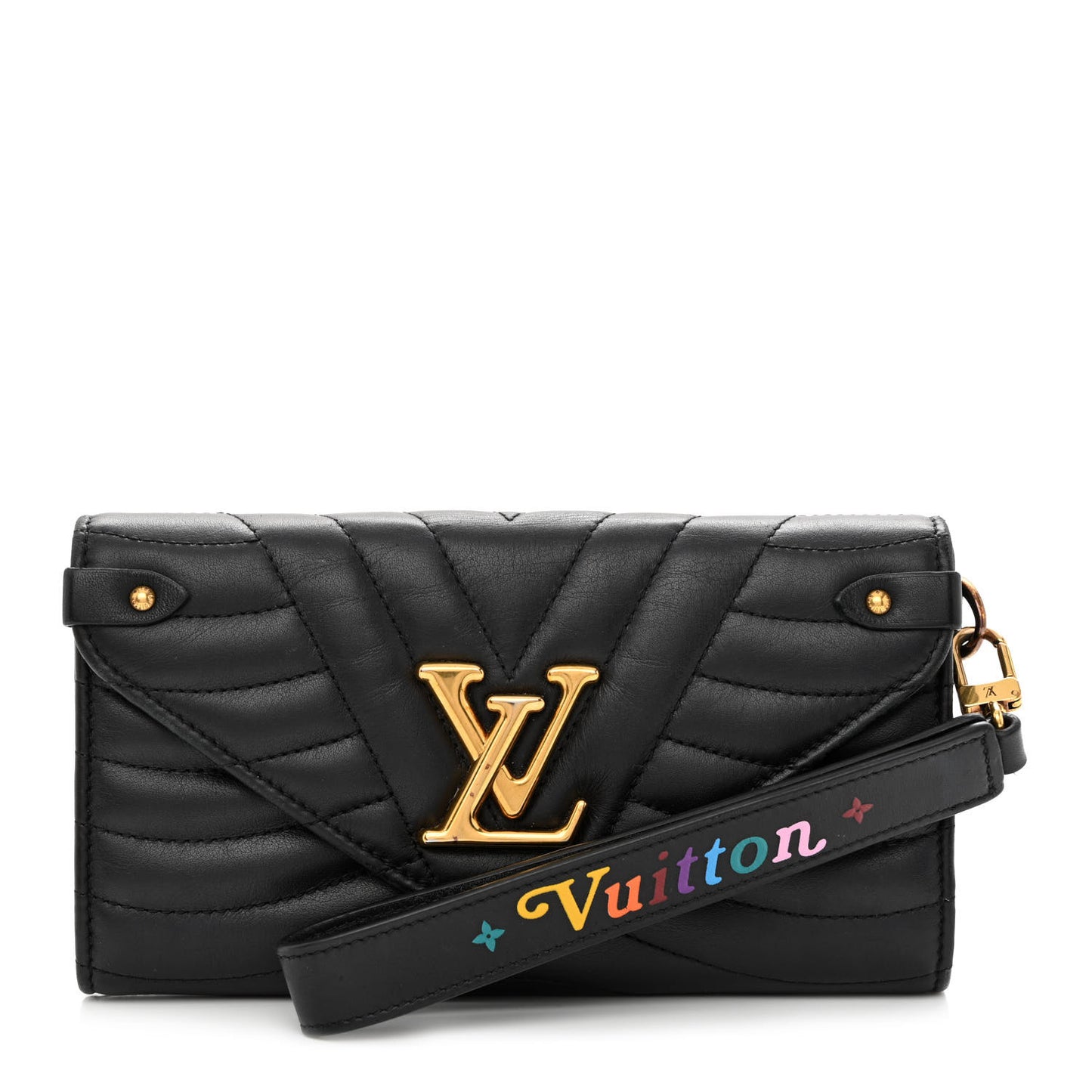 Calfskin New Wave Long Wallet Black