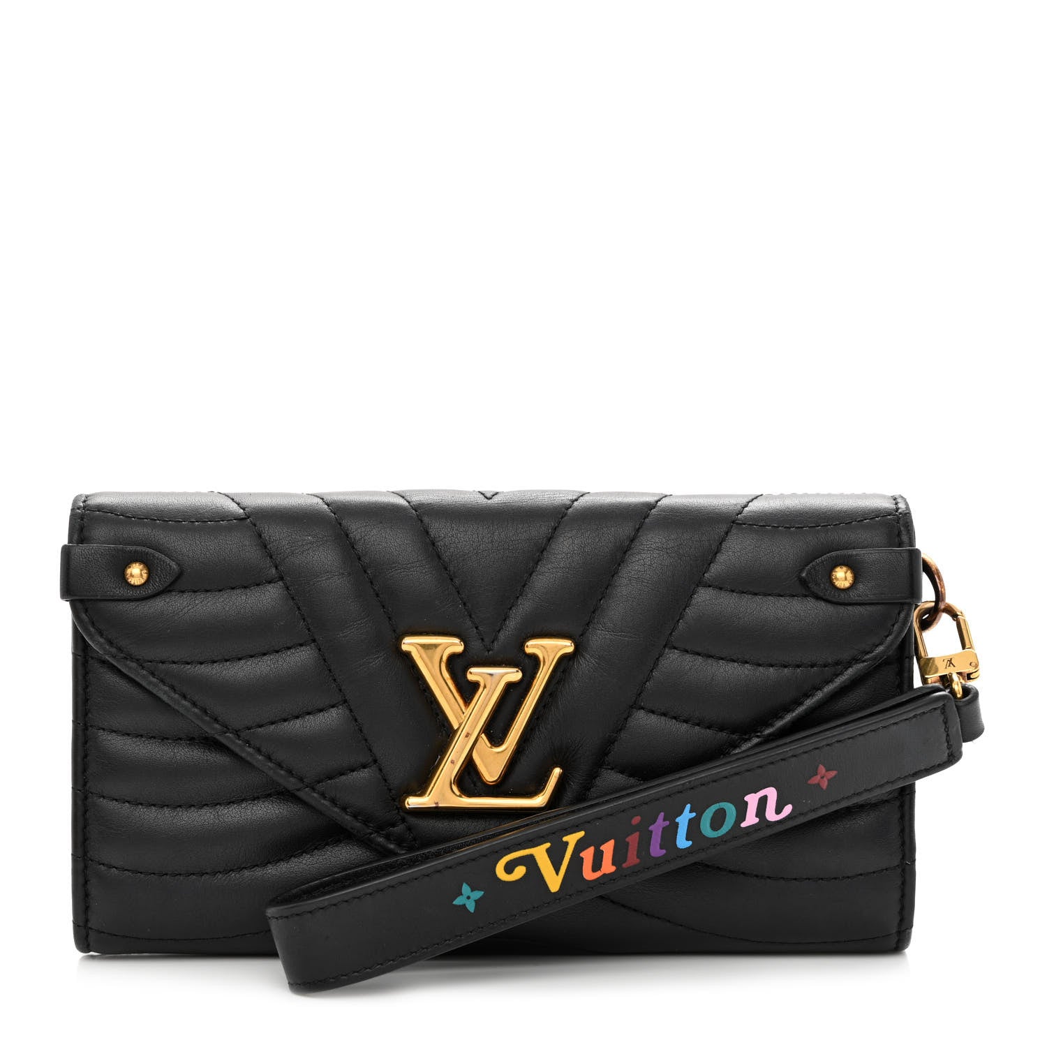 Louis Vuitton Calfskin New Wave Long Wallet Black 1 of 12