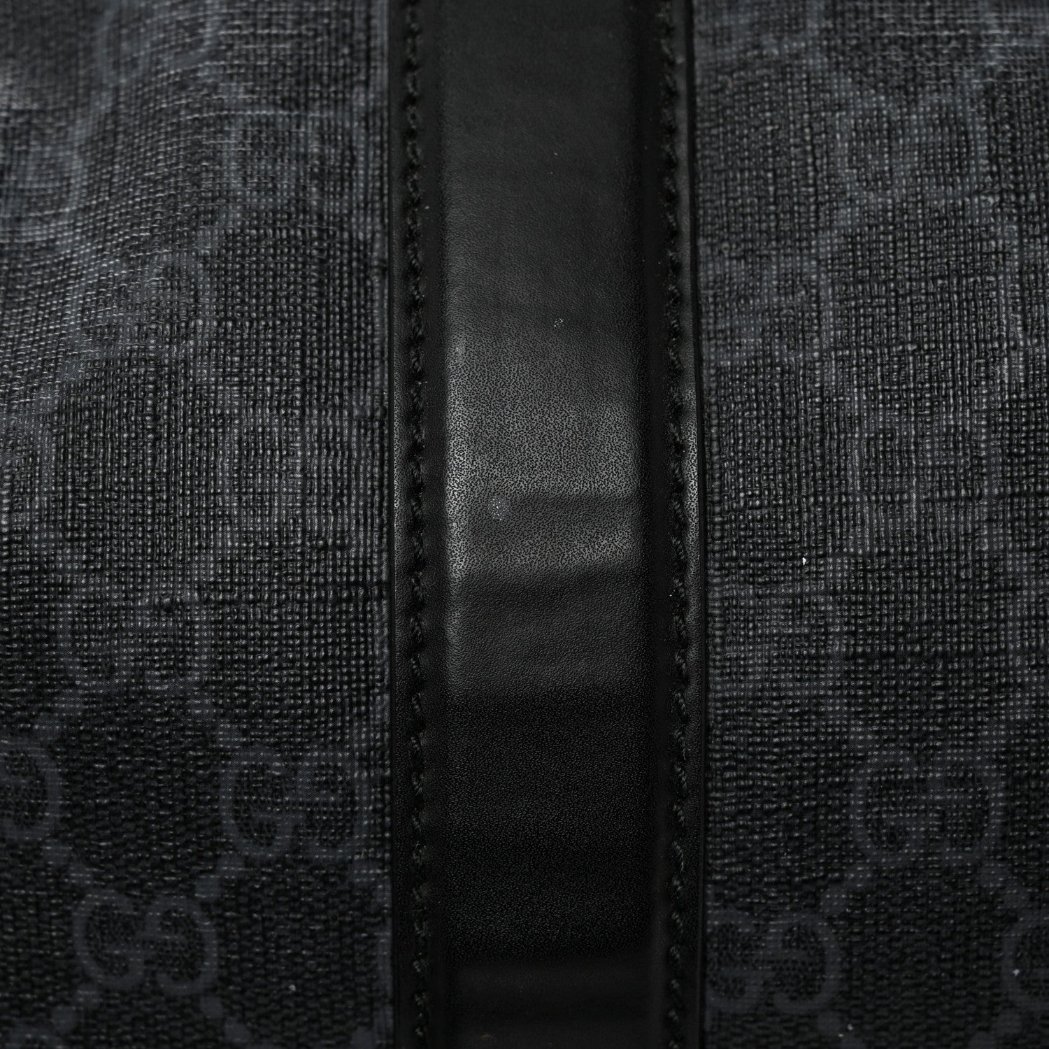 Gucci Soft GG Supreme Monogram Appia Calfskin Web Large Carry On Duffle Bag Black Grey 15 of 23