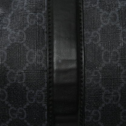 Gucci Soft GG Supreme Monogram Appia Calfskin Web Large Carry On Duffle Bag Black Grey 15 of 23