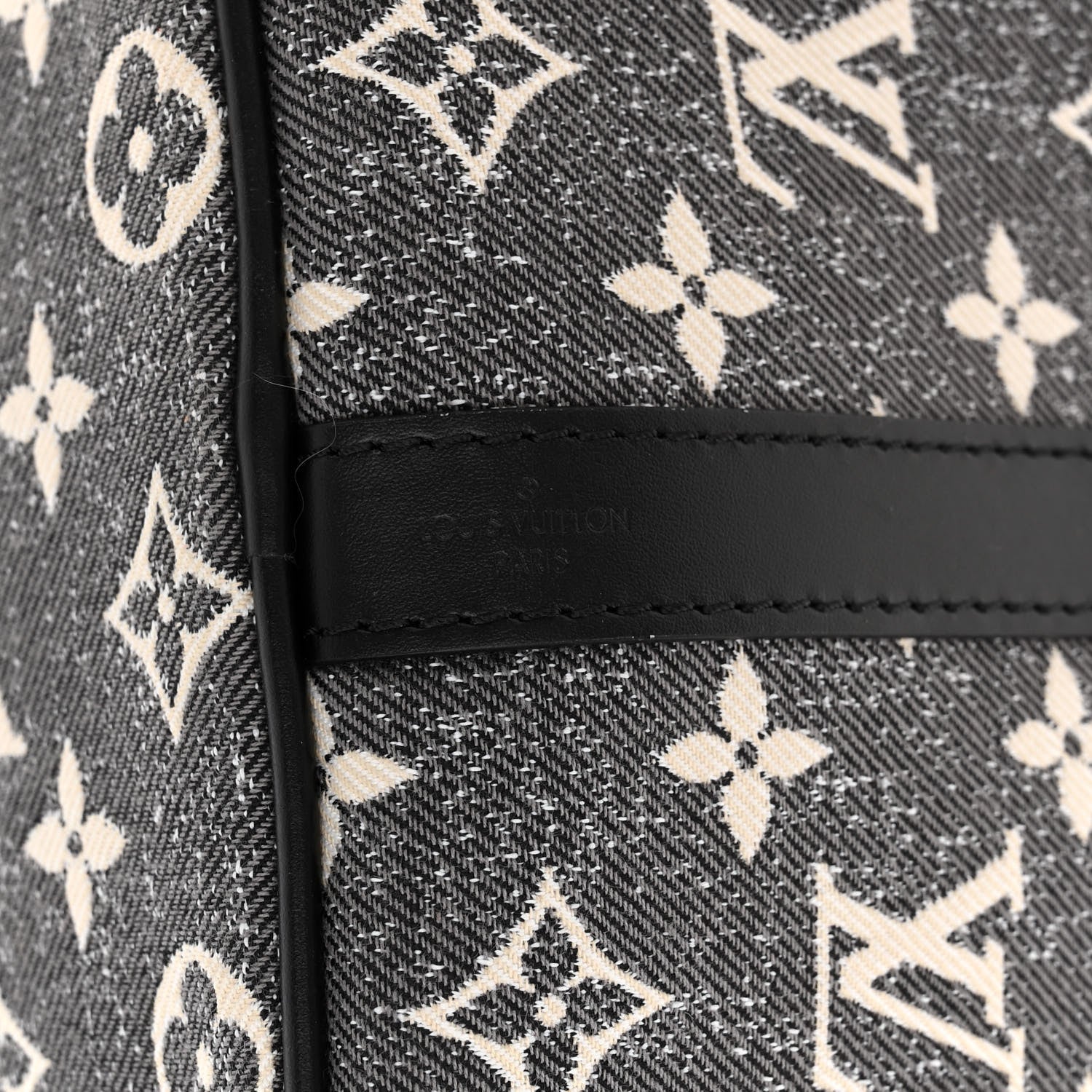 Louis Vuitton Denim Monogram Jacquard Speedy Bandouliere 25 Black 6 of 10