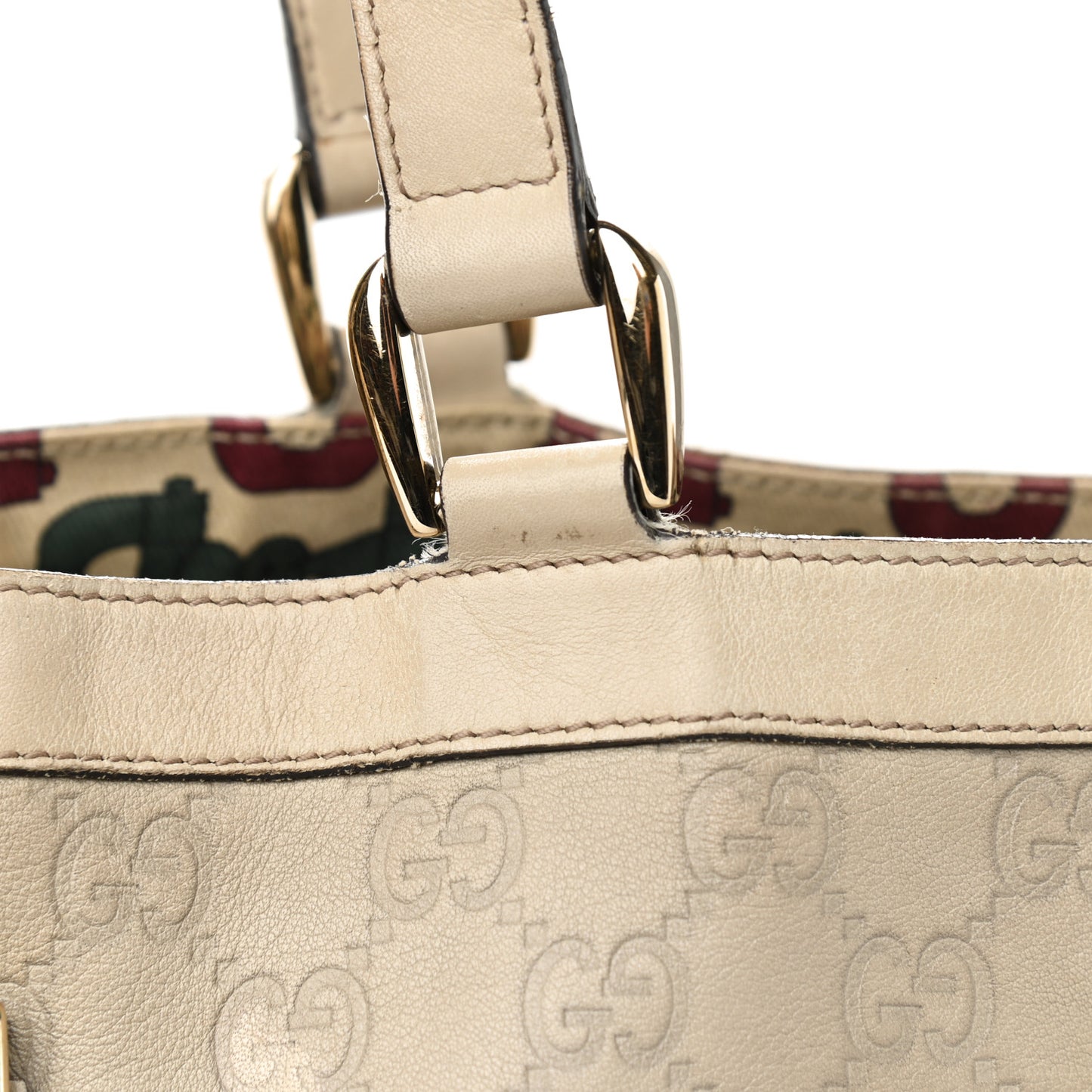 Guccissima Large Abbey Tote Off White