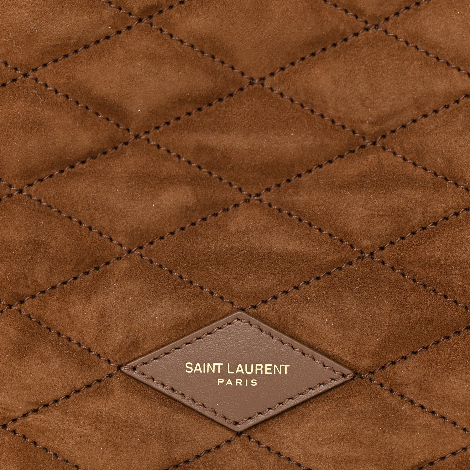 Saint Laurent Suede Shearling Quilted Le Pochon Natural Tan 8 of 12