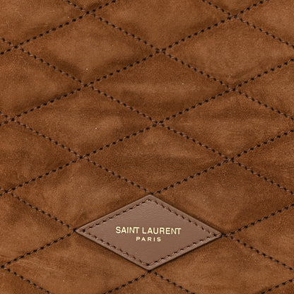 Saint Laurent Suede Shearling Quilted Le Pochon Natural Tan 8 of 12
