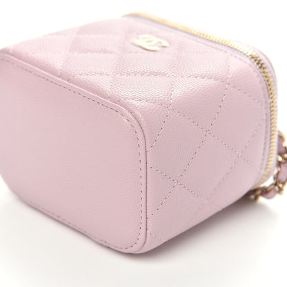 Chanel Caviar Quilted Mini Vanity Case With Chain Light Pink 9 of 10