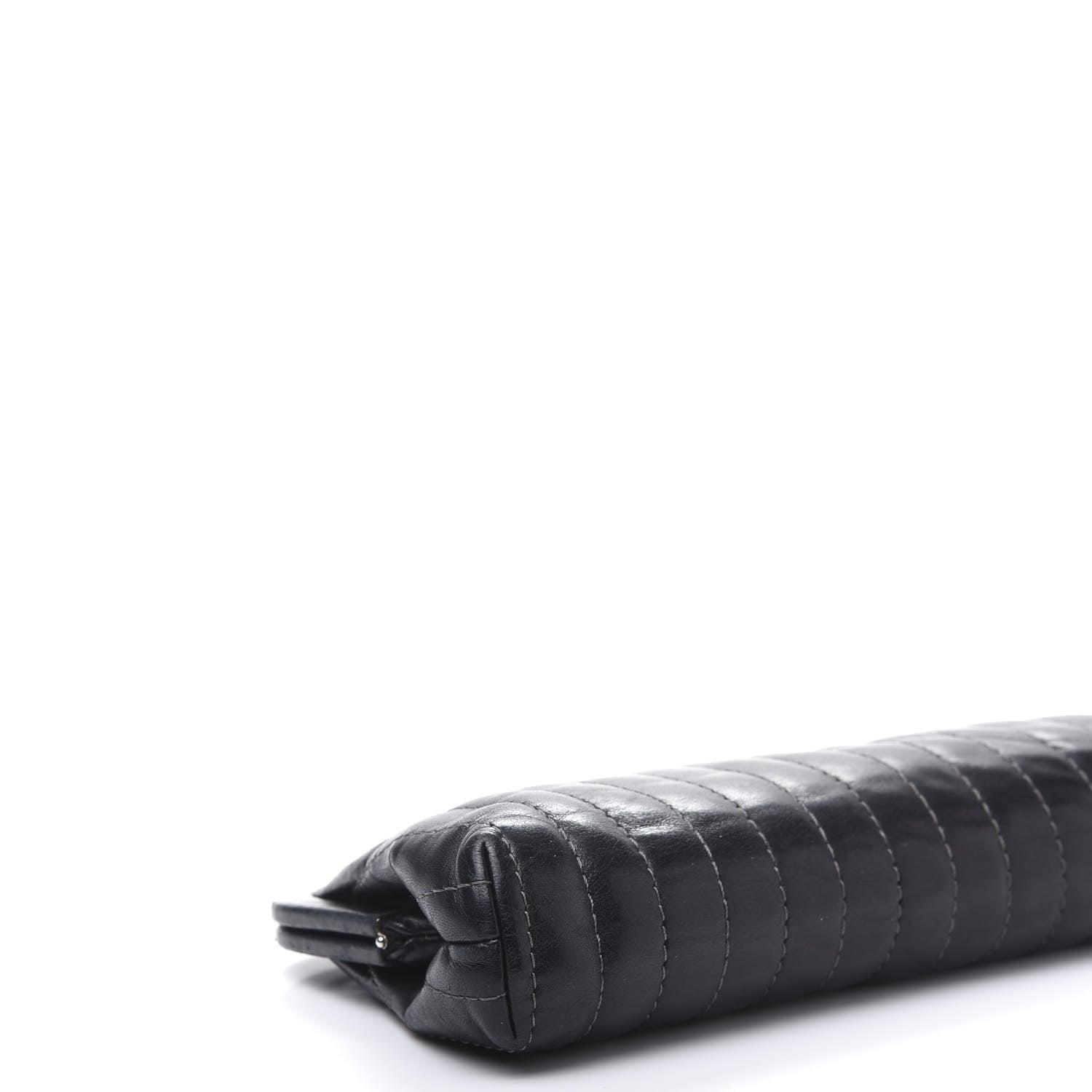 Chanel Lambskin Vertical Quilted Mademoiselle Clutch Black 8 of 10