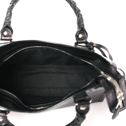 Balenciaga Smooth Calfskin Metallic Patent Giant 12 Silver Hardware Mini City Black Gris 5 of 9