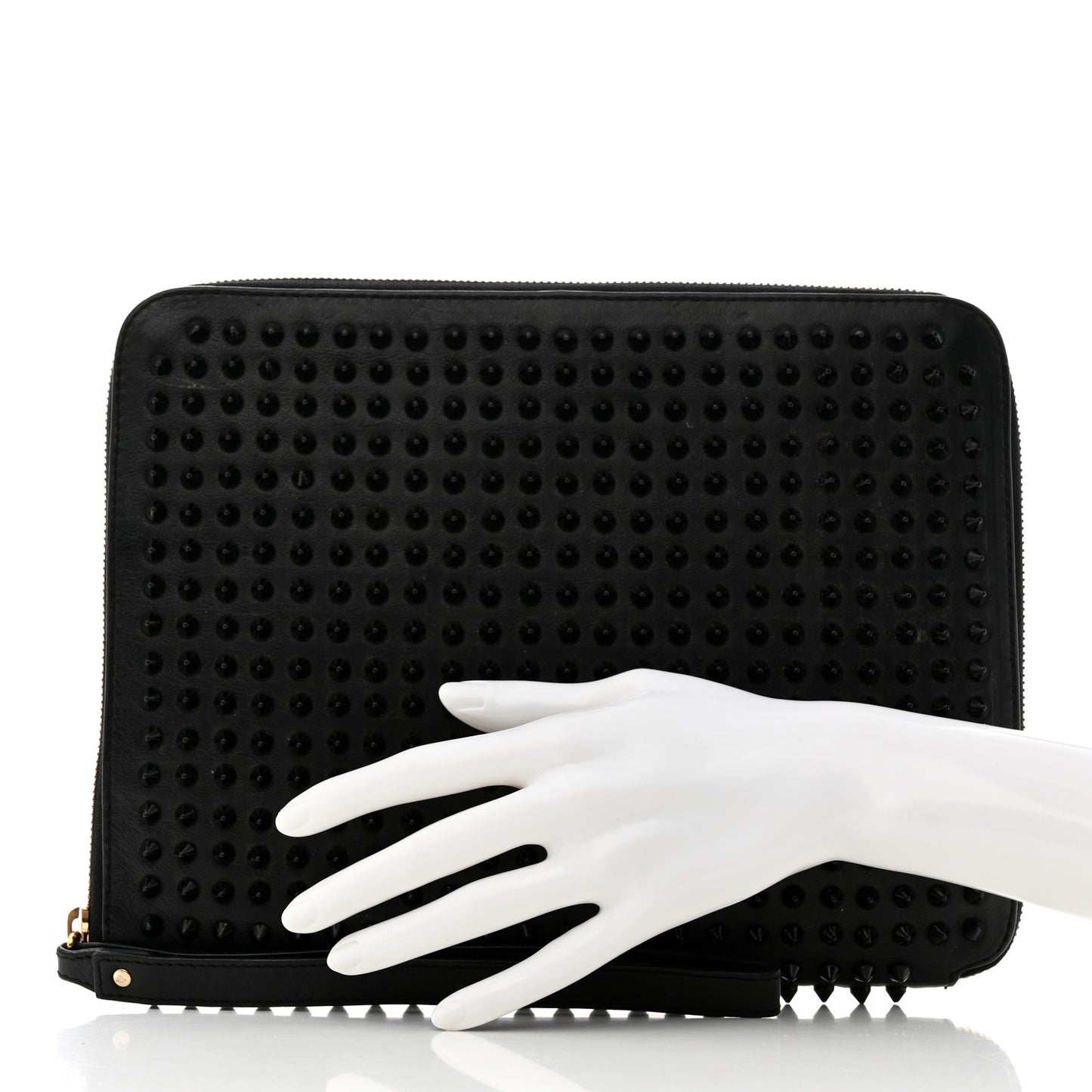 Calfskin Spiked Cris iPad Case Black