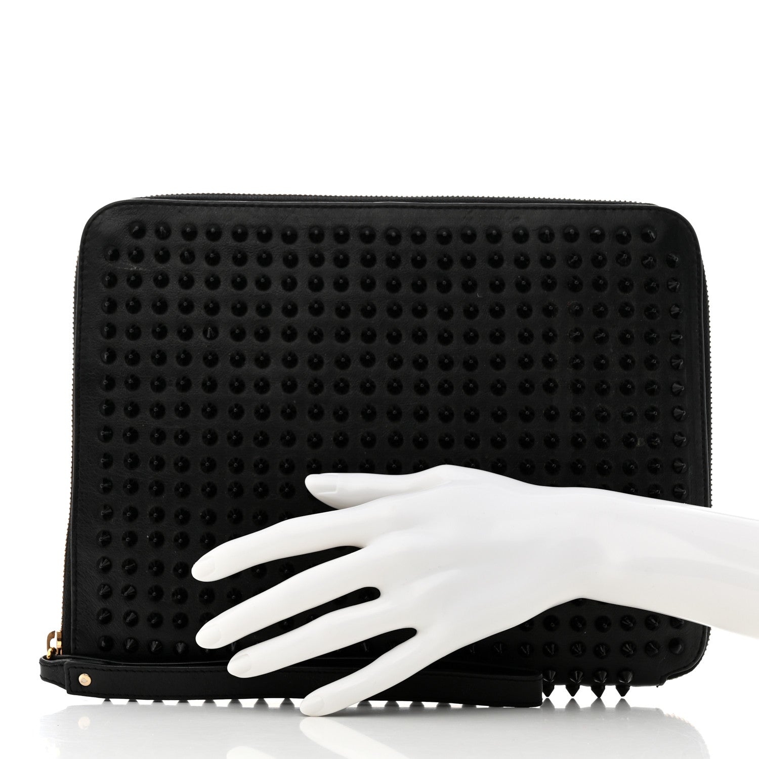 Christian Louboutin Calfskin Spiked Cris iPad Case Black 2 of 8