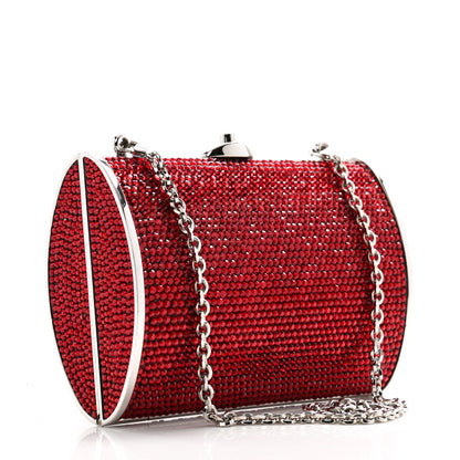Judith Leiber Swarovski Crystal Minaudiere Clutch Red 3 of 13