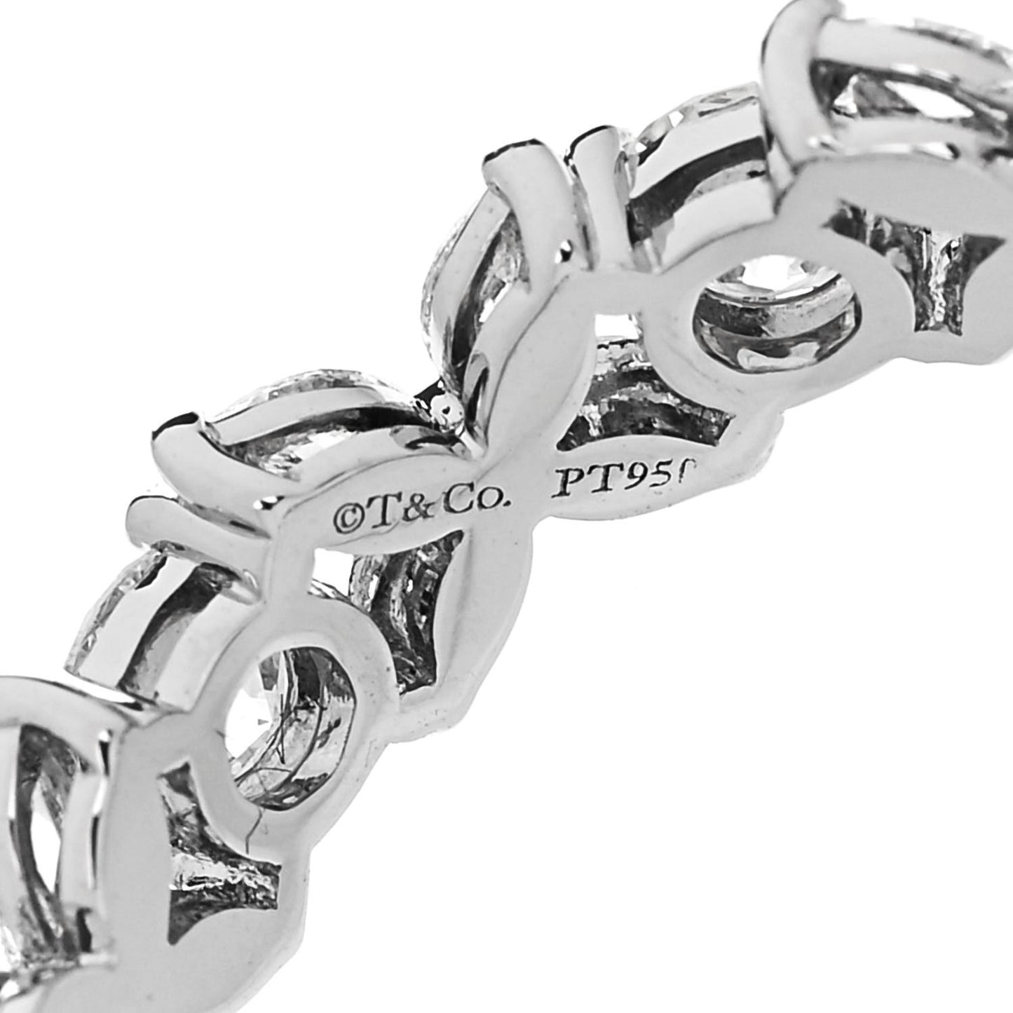 Platinum Diamond Victoria Alternating Band Ring 54 6.75