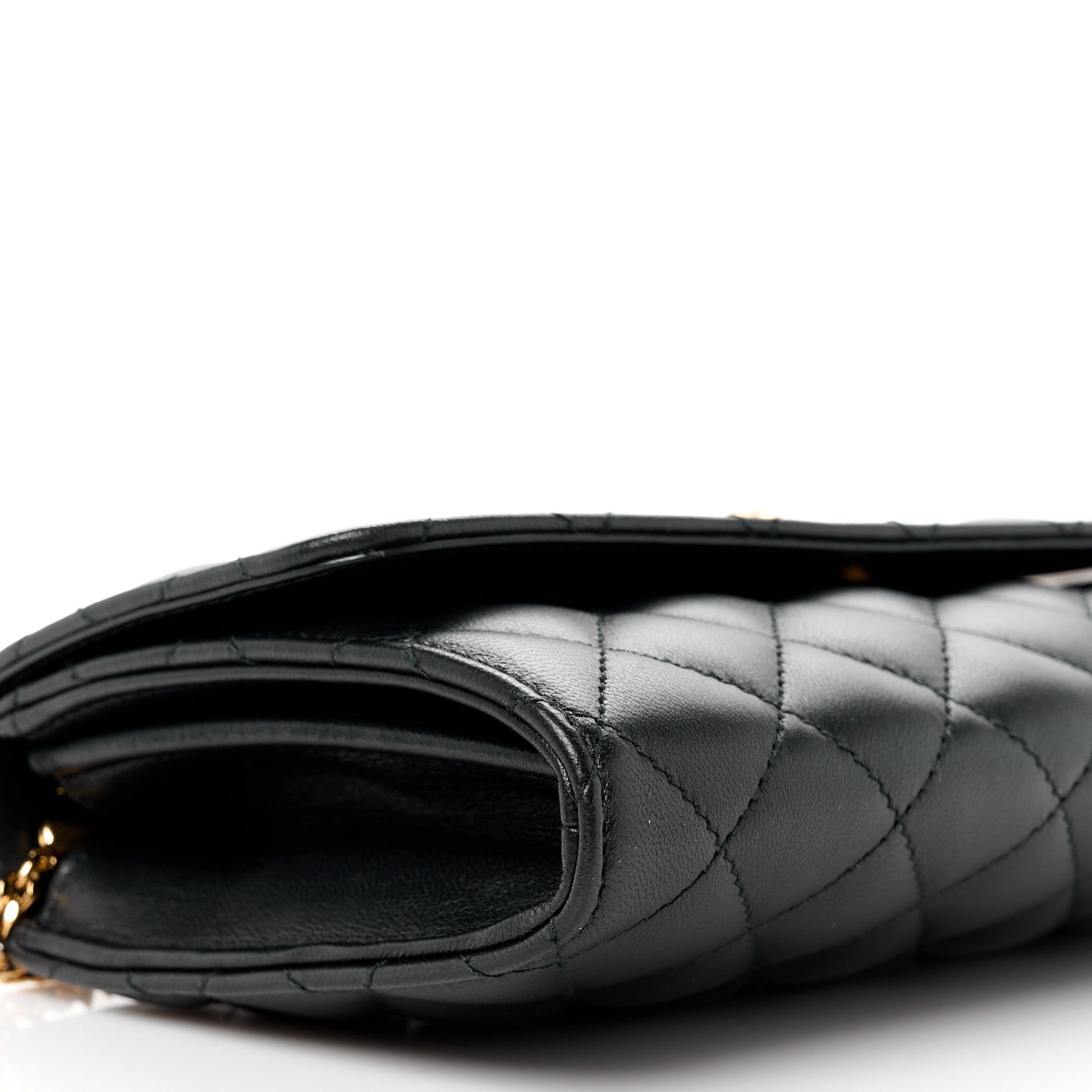 Versace Lambskin Quilted Medusa Wallet On Chain Crossbody Black 9 of 10