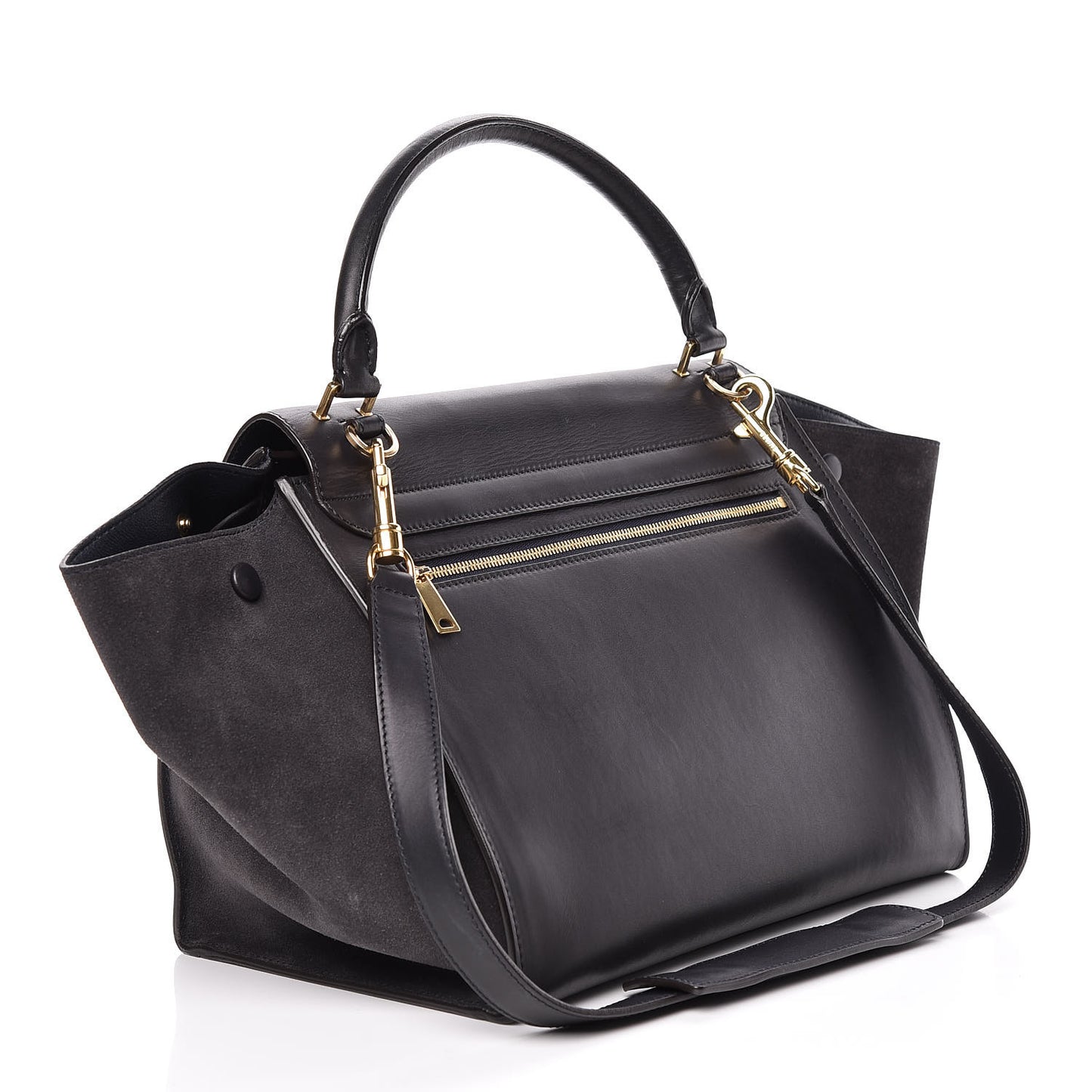 Smooth Calfskin Suede Medium Trapeze Navy