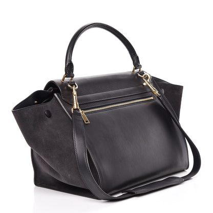 Celine Smooth Calfskin Suede Medium Trapeze Navy 3 of 17