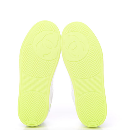 Chanel Calfskin Womens Logo Sneakers 38.5 White Multicolor 6 of 9