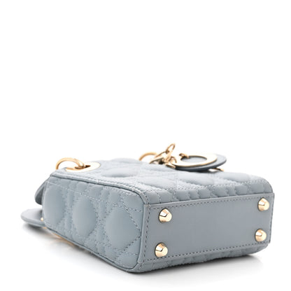 Christian Dior Lambskin Cannage Micro Lady Dior Cloud Gray 4 of 10