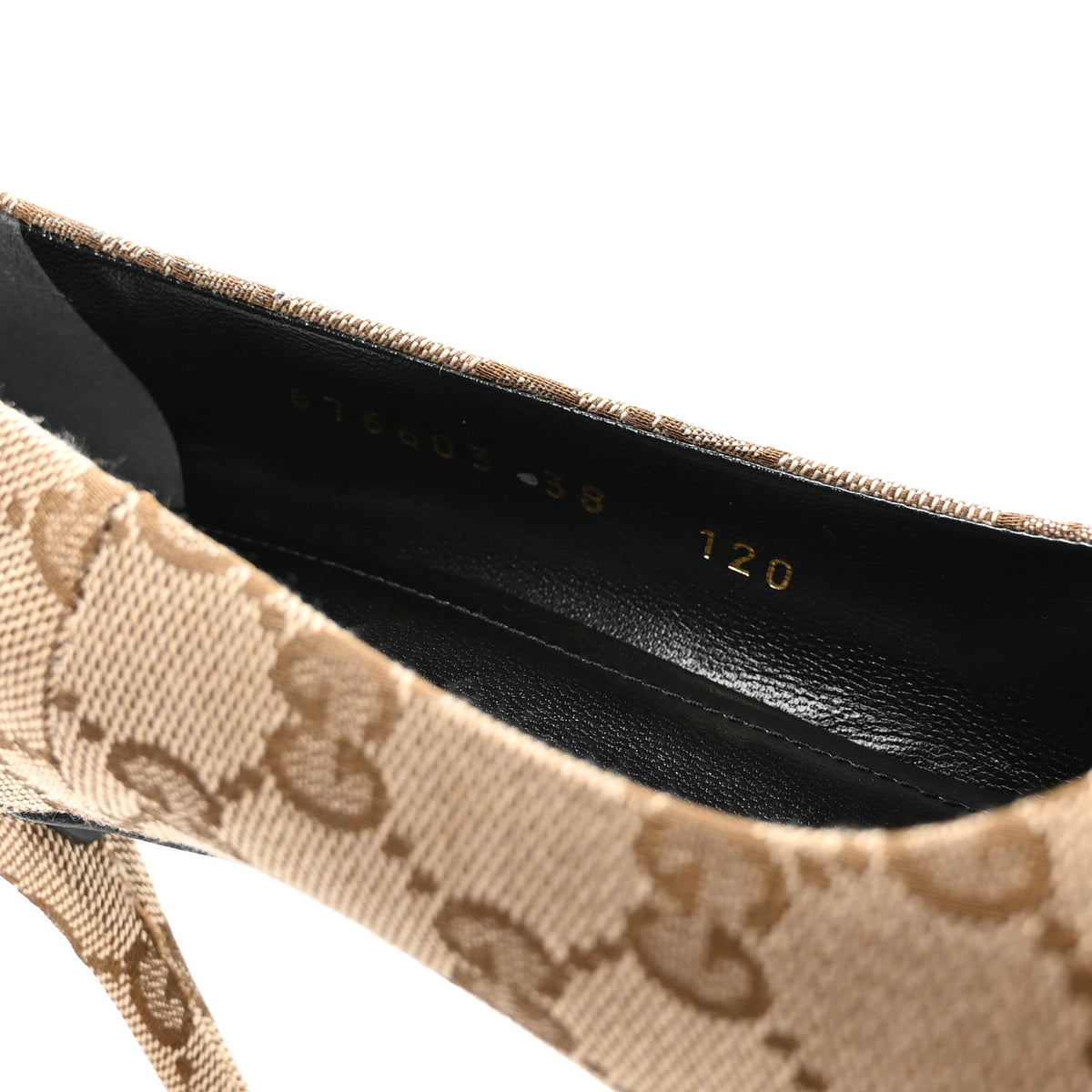 Balenciaga X GUCCI GG Monogram Square Knife 80mm Pumps 38 Beige Ebony 8 of 9