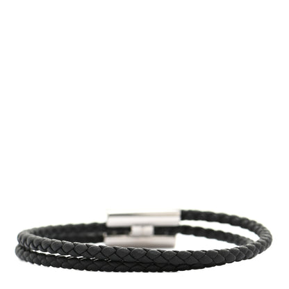 Hermes Swift Double Wrap Cord Tournis Tresse Bracelet Black 3 of 5