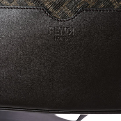 Fendi Shiny Glazed Fabric Vitello Cover FF 1974 Logo Medium Camera Case Tobacco Moro Giallo Ebano 10 of 12