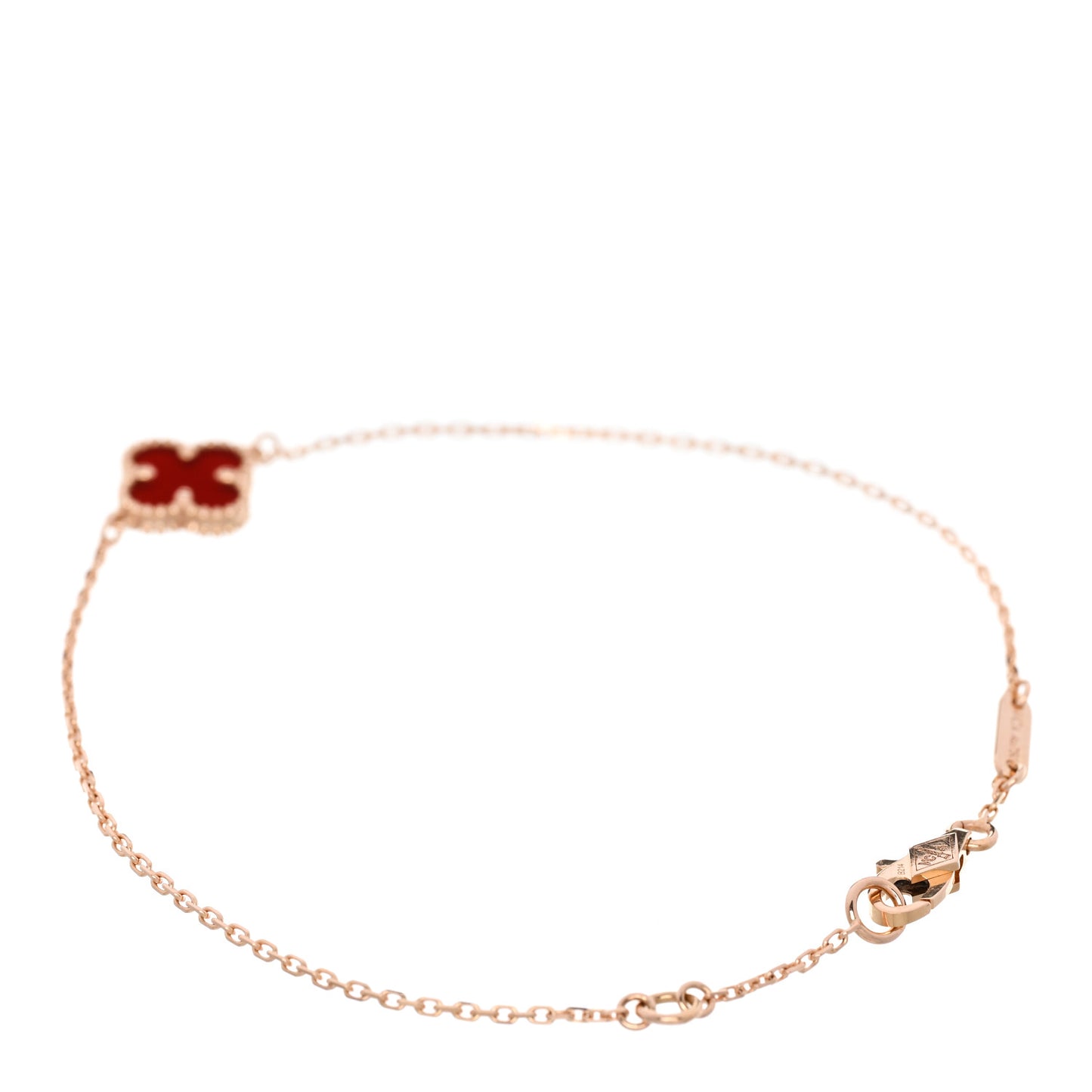 18K Rose Gold Carnelian Sweet Alhambra Bracelet