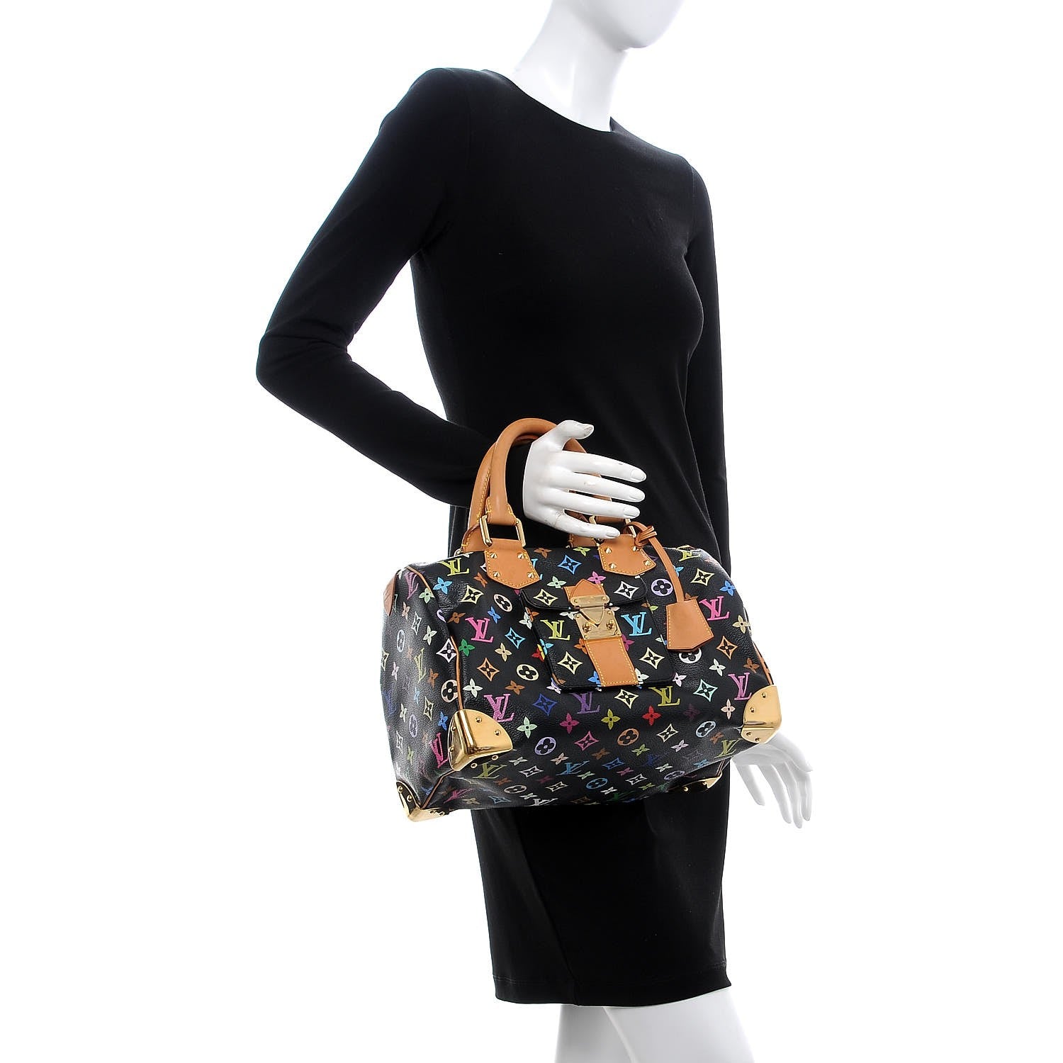 Louis Vuitton Monogram Multicolor Speedy 30 Black 2 of 11