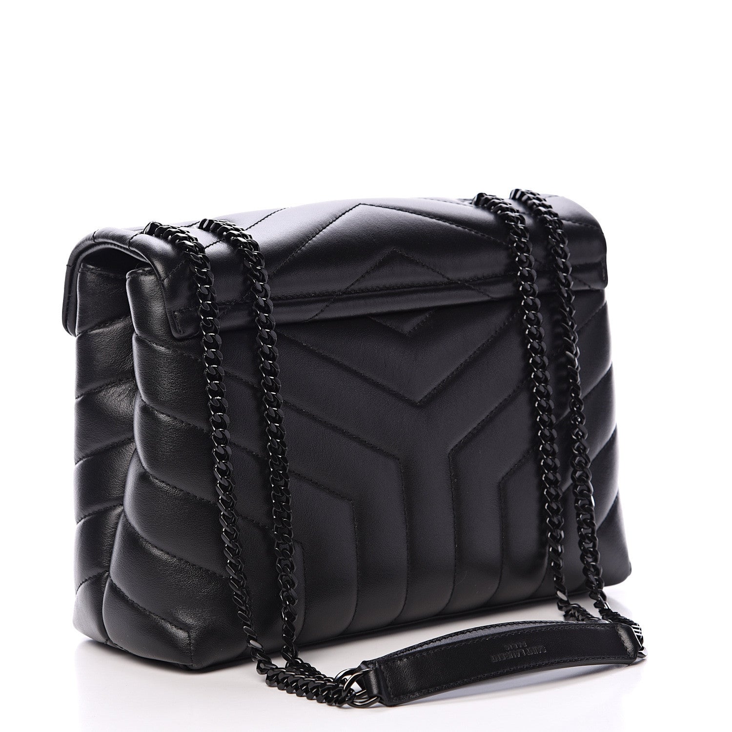 Saint Laurent Calfskin Y Quilted Monogram Small Loulou Chain Satchel Black 2 of 10
